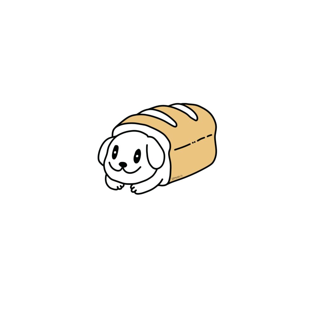 Bread loaf dog doodle by semuelis