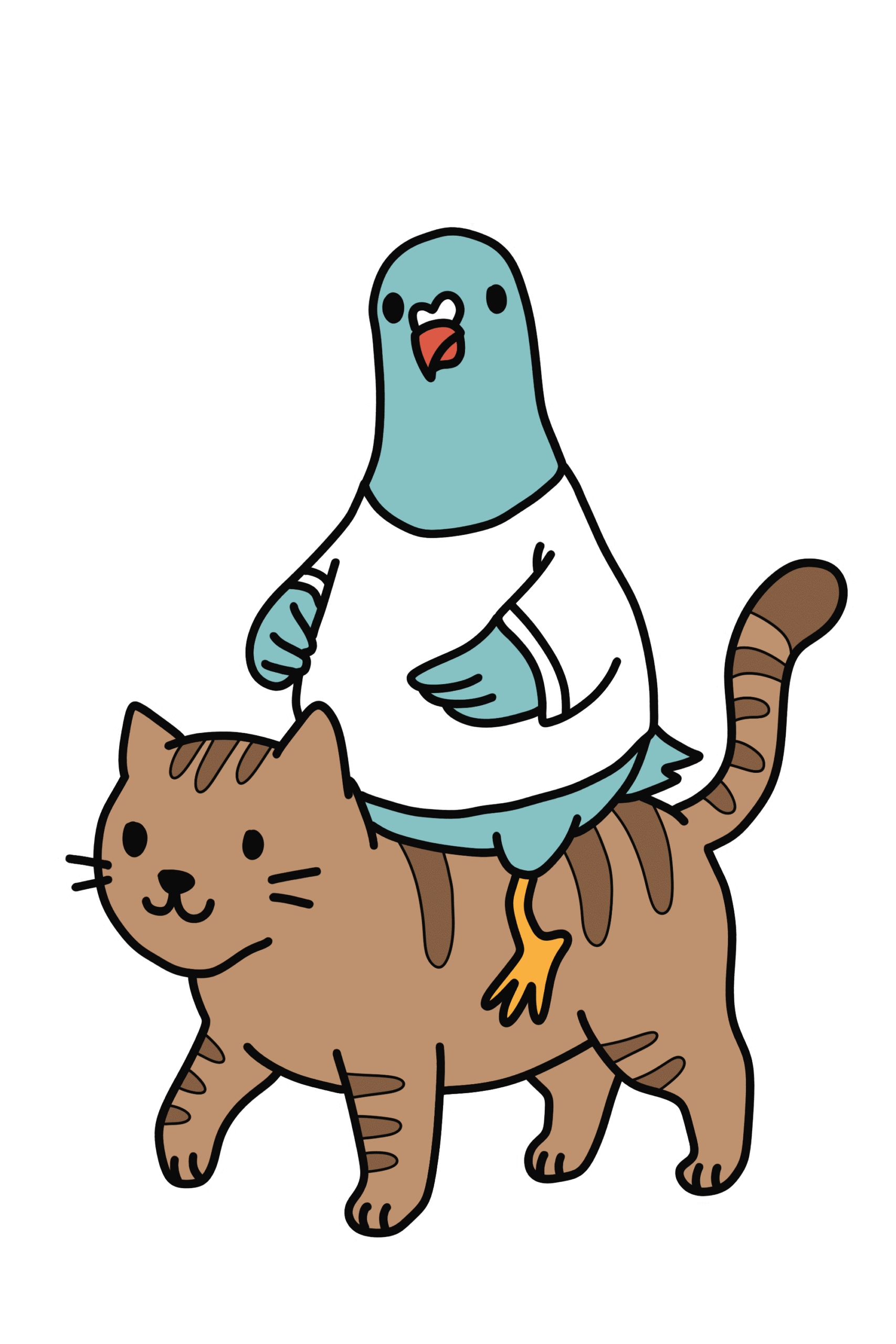 Download a hilarious free pigeon riding a cat sticker by semuelis. This weird doodle is a transparent png ready for your laptop. Download a hilarious free pigeon riding a cat sticker by semuelis. This weird doodle is a transparent png ready for your laptop.
