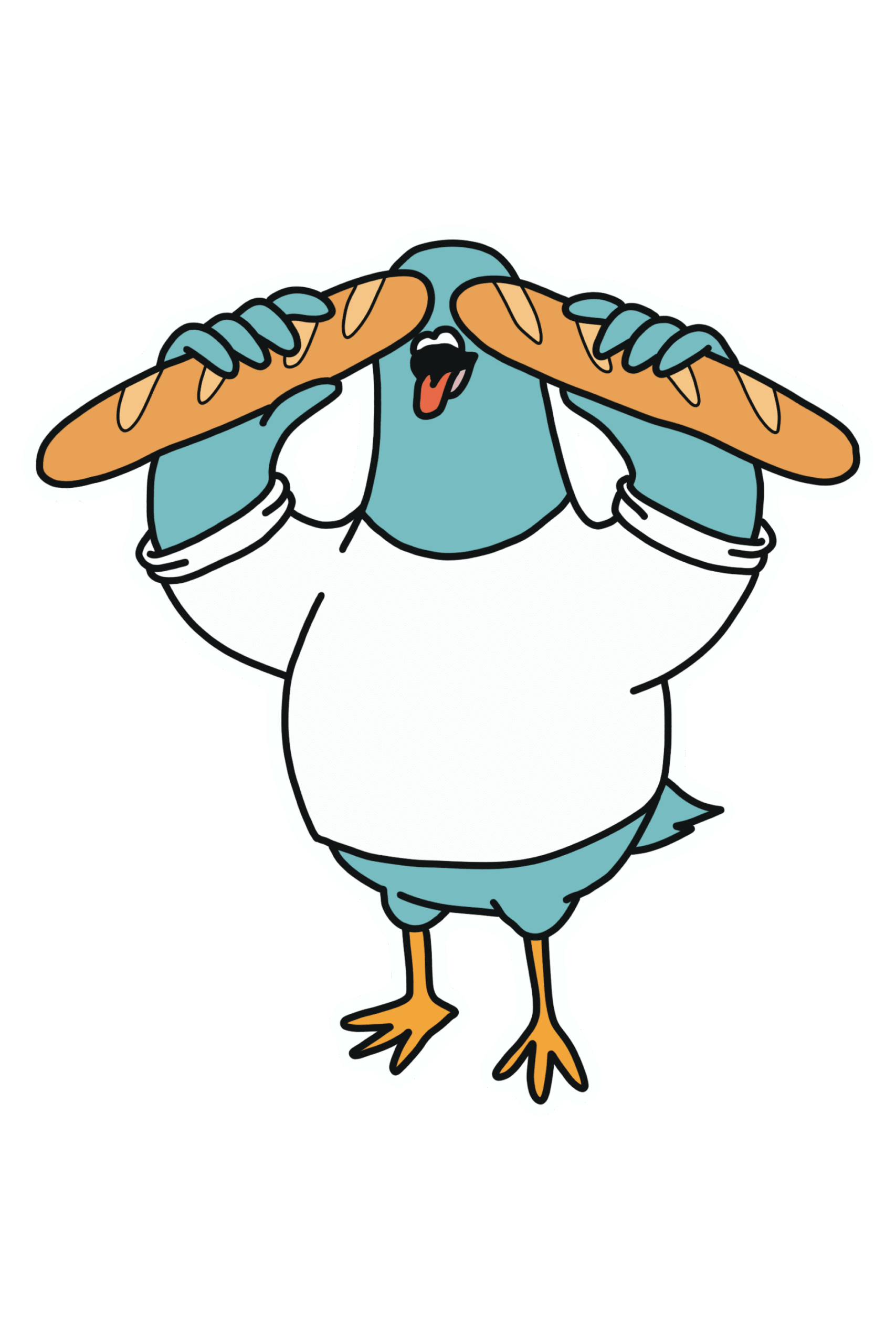 Love bread? Download this funny sticker of a goofy pigeon using baguettes as binoculars. A hilarious foodie doodle ready for instant download Love bread? Download this funny sticker of a goofy pigeon using baguettes as binoculars. A hilarious foodie doodle ready for instant download