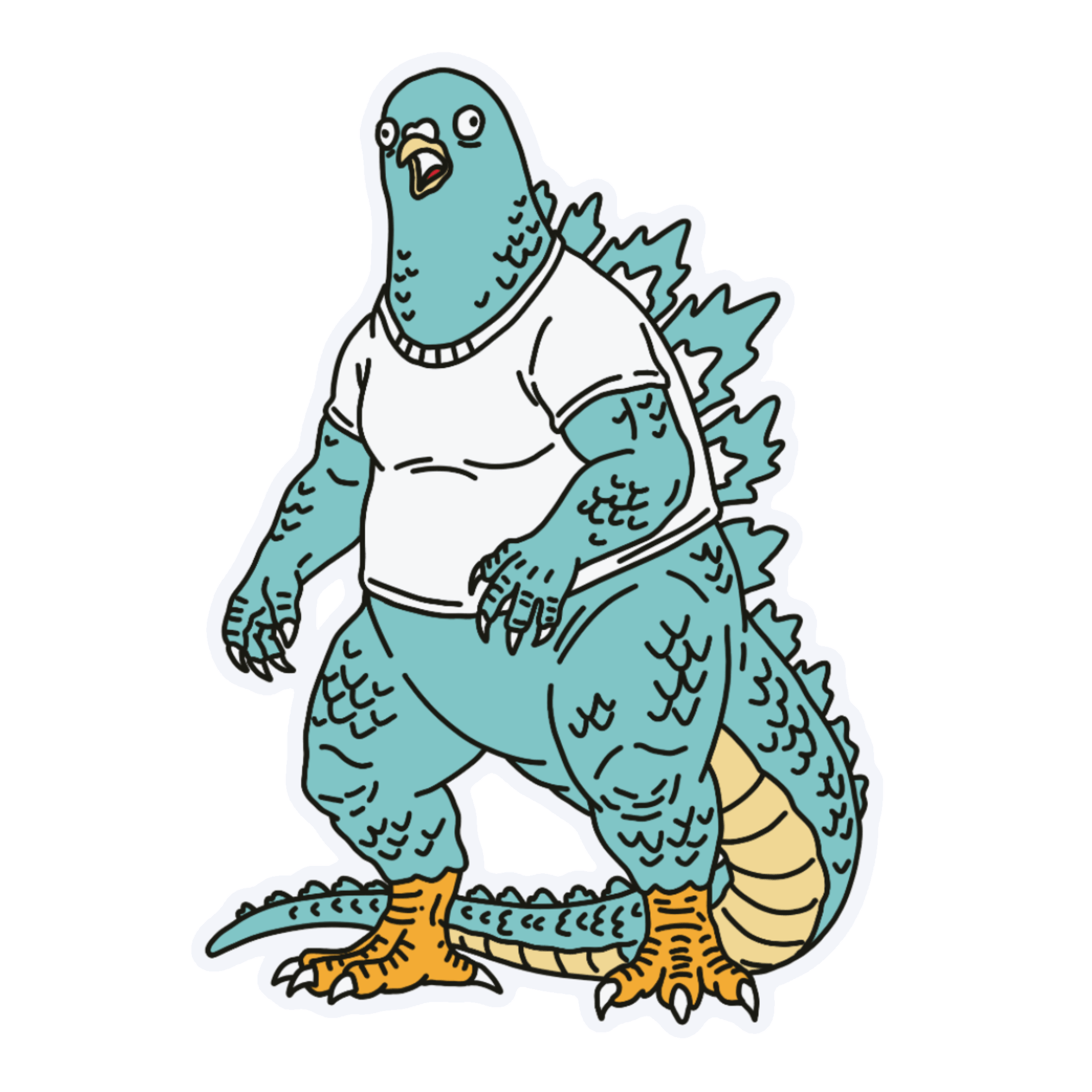 Channel your inner urban monster! Download this hilarious sticker of a pigeon-Godzilla hybrid by Semuelis. FREE high res transparent PNG. Channel your inner urban monster! Download this hilarious sticker of a pigeon-Godzilla hybrid by Semuelis. FREE high res transparent PNG.
