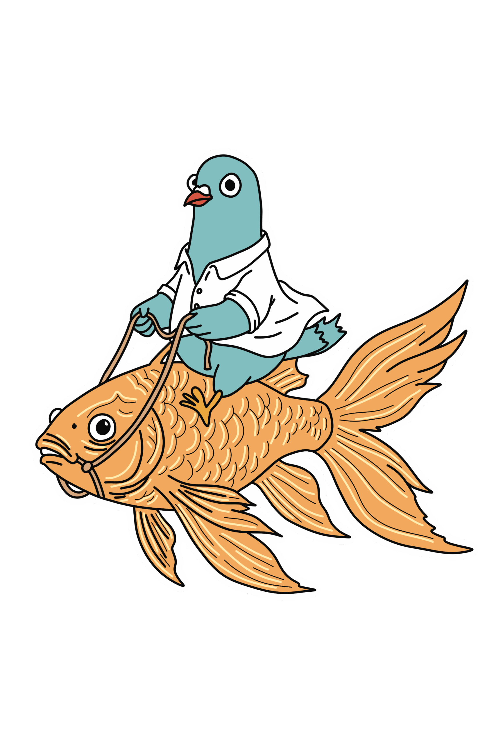 Download a funny pigeon riding a giant goldfish sticker by semuelis. This weird doodle is a free transparent png ready for you. Download a funny pigeon riding a giant goldfish sticker by semuelis. This weird doodle is a free transparent png ready for you.