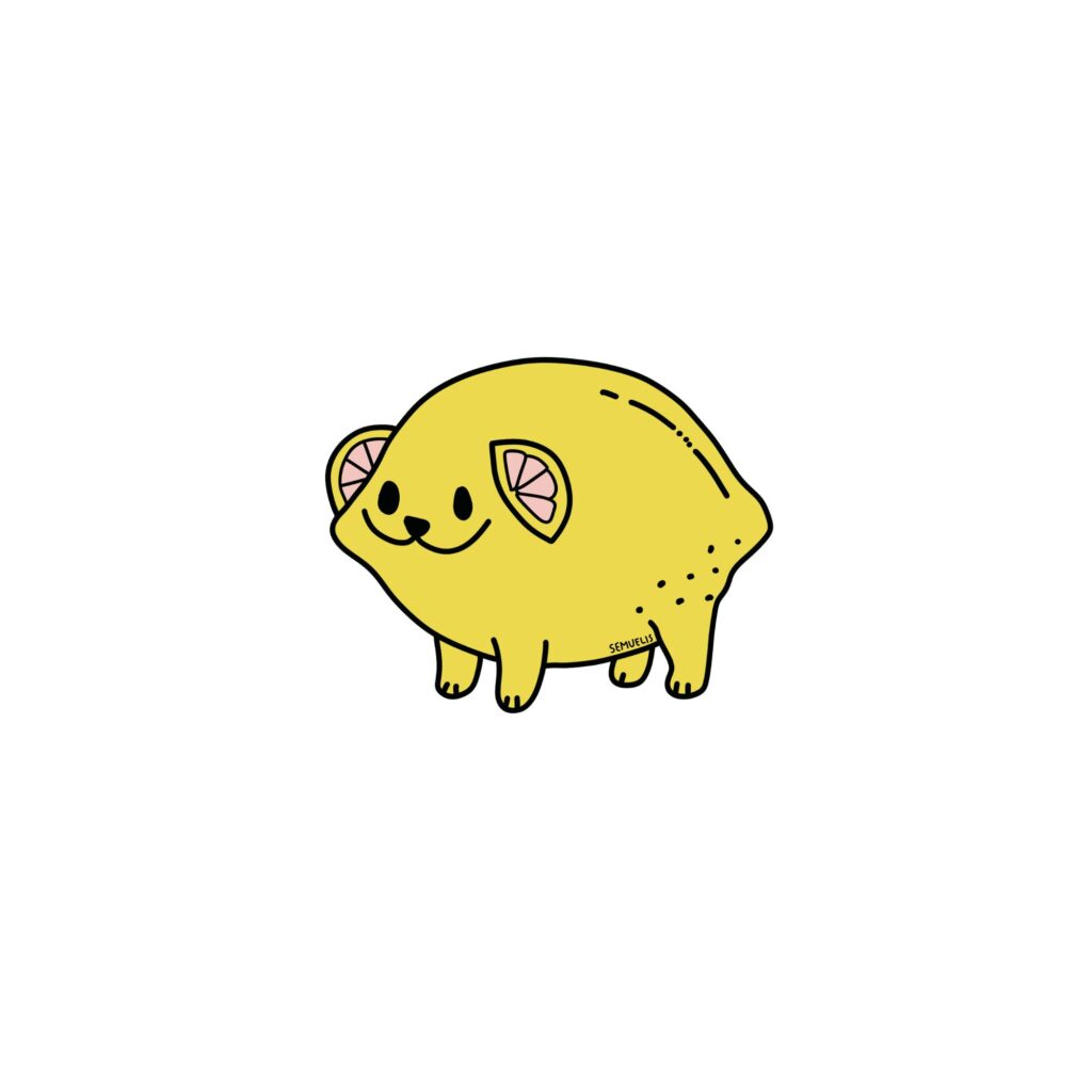 Cute lemon dog doodle by semuelis