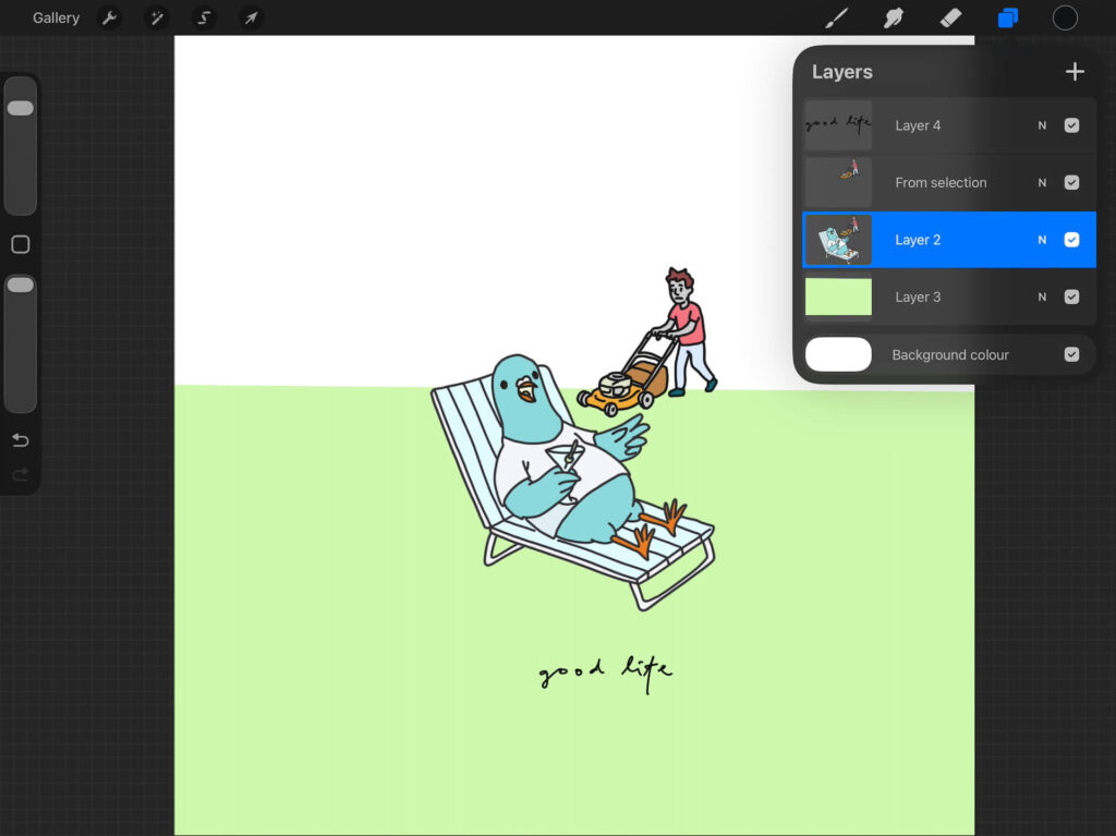 Funny pigeon relaxing illustration - free png