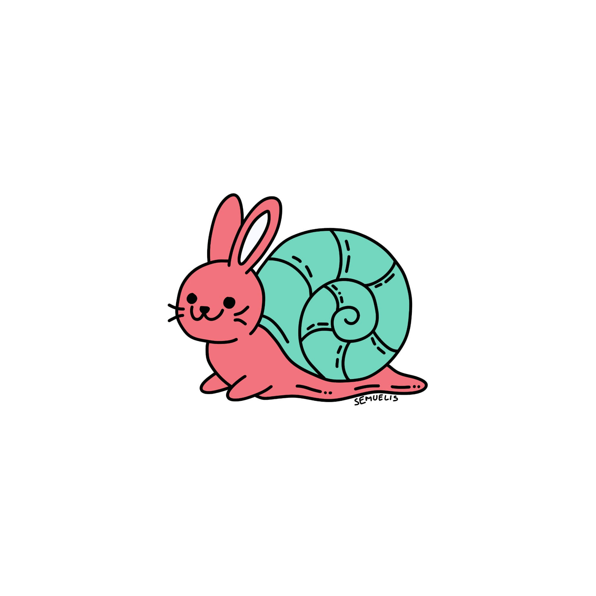 Snail-rabbit doodle character art by semuelis Snail-rabbit doodle character art by semuelis