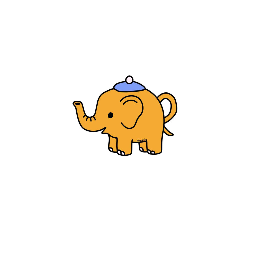 Funny elephant teapot doodle by semuelis