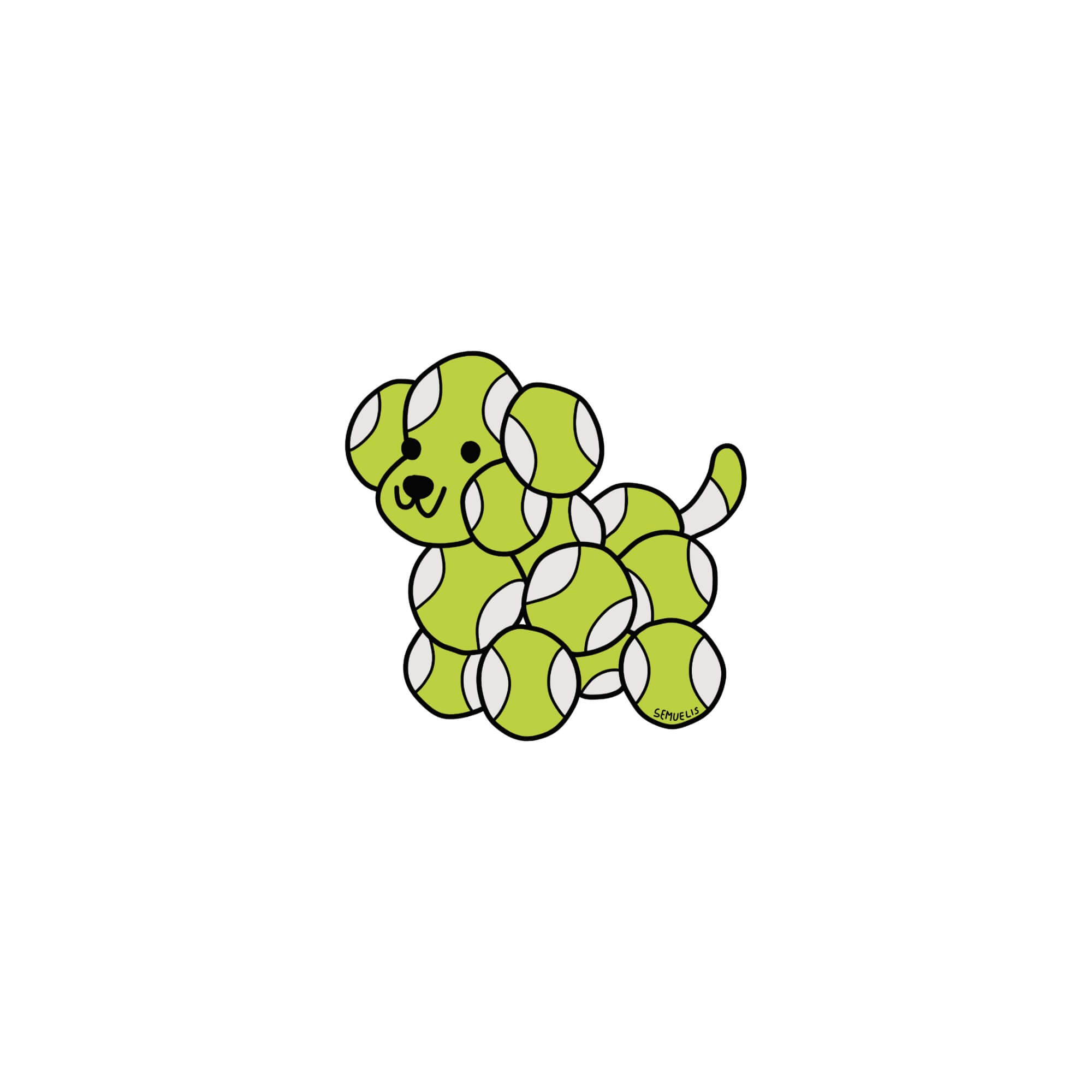Tennis ball dog doodle created by semuelis Tennis ball dog doodle created by semuelis