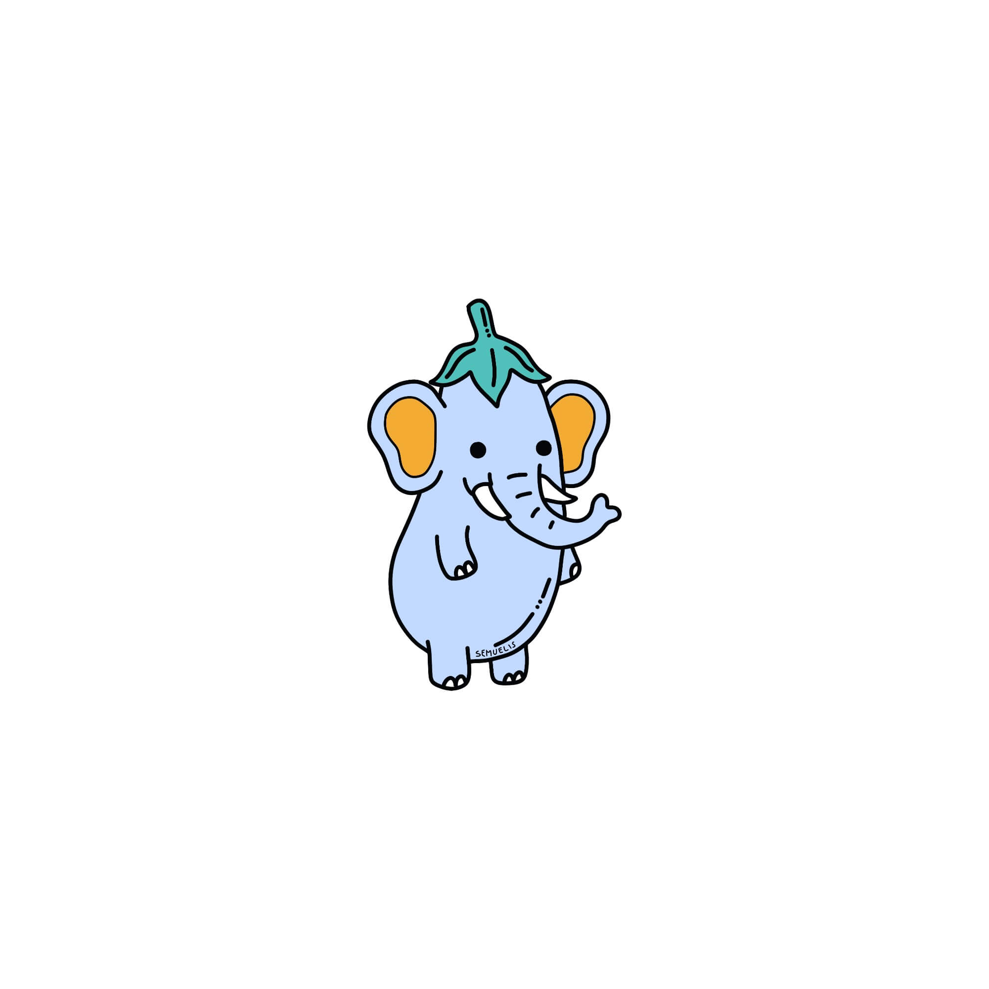 Elephant eggplant - adorable doodle created by semuelis Elephant eggplant - adorable doodle created by semuelis