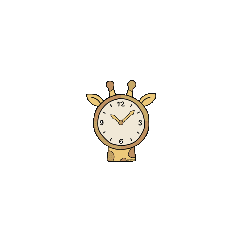 Giraffe clock GIF animated - whimsical doodle created by semuelis Giraffe clock GIF animated - whimsical doodle created by semuelis