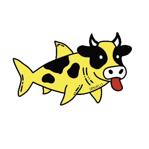 Cowshark doodle animated GIF by semuelis Cowshark doodle animated GIF by semuelis