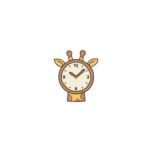 Giraffe clock - whimsical doodle created by semuelis