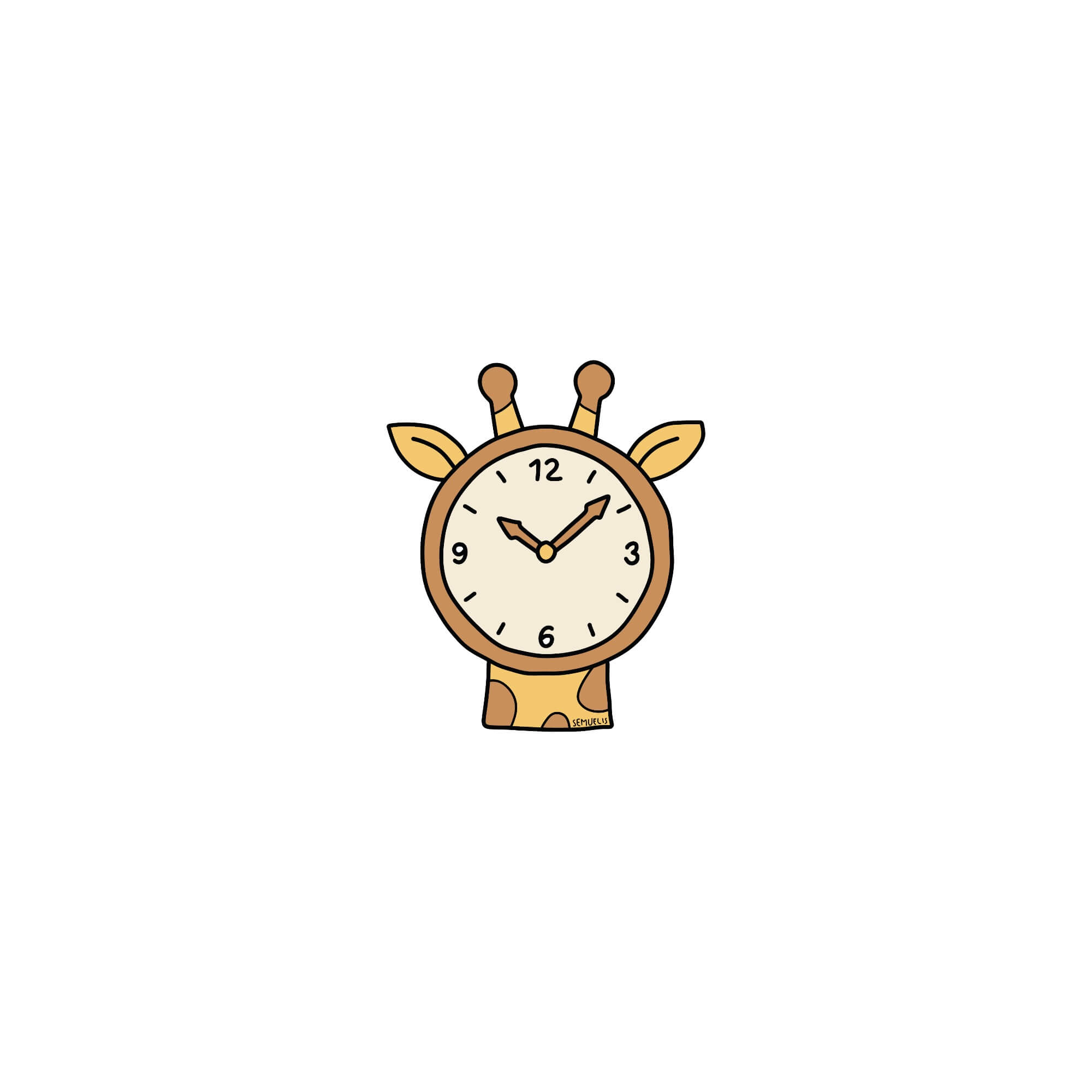 Giraffe clock - whimsical doodle created by semuelis Giraffe clock - whimsical doodle created by semuelis