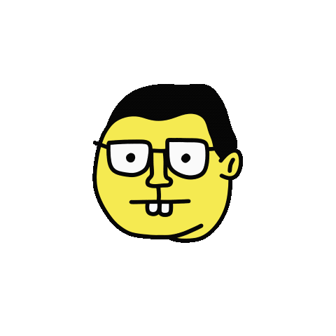 yellow men nerd, geek, glasses, smart, awkward, dork, funny, face, emoji, um actually, studying, weird, goofy, created by semuelis