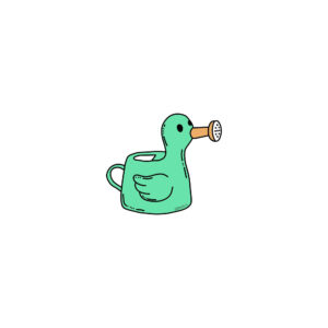 Duck watering can - quirky doodle created by semuelis